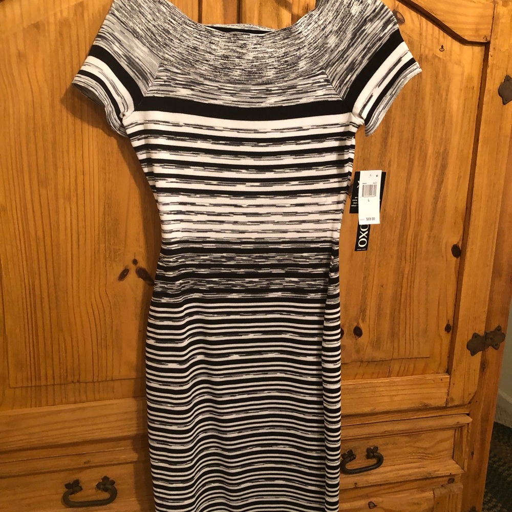New with Tags XOXO black/white stripe dress